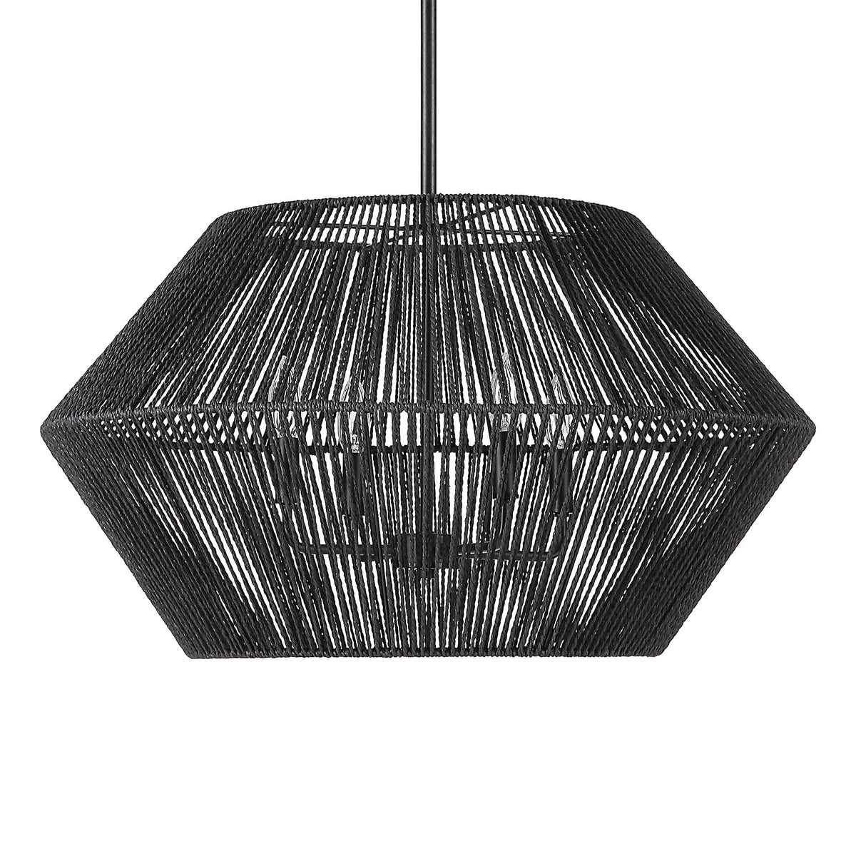 Suva 4 Light Black Rope Pendant