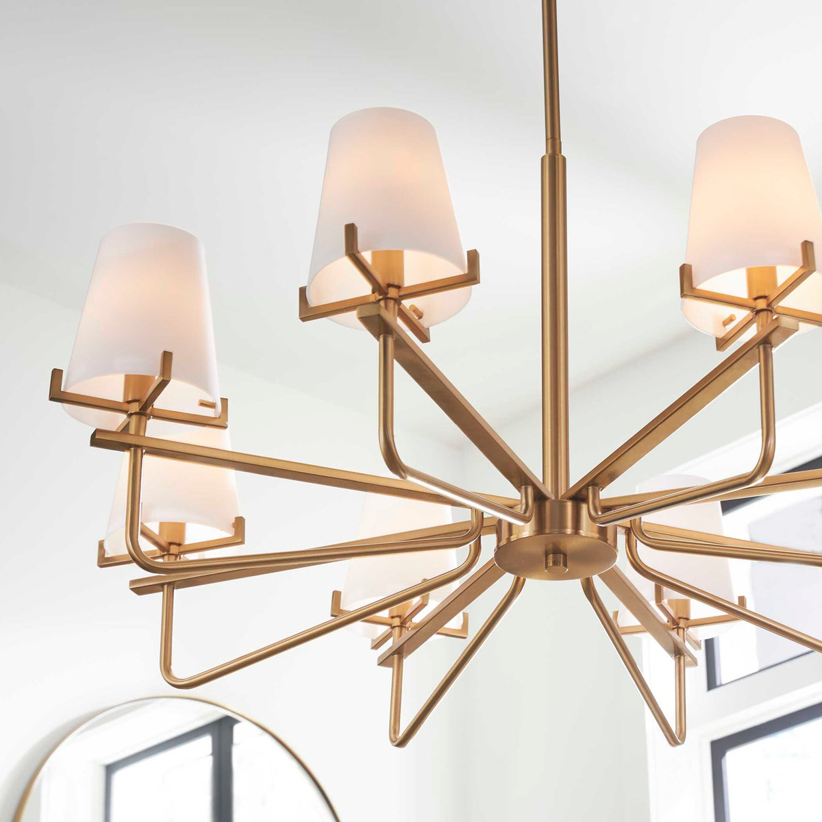 Lassen 8 Light Brass Chandelier