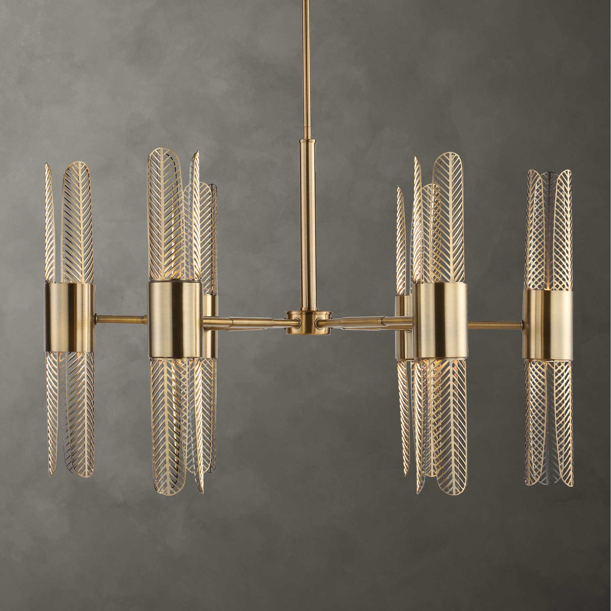 Cret 12 Light Brass Chandelier