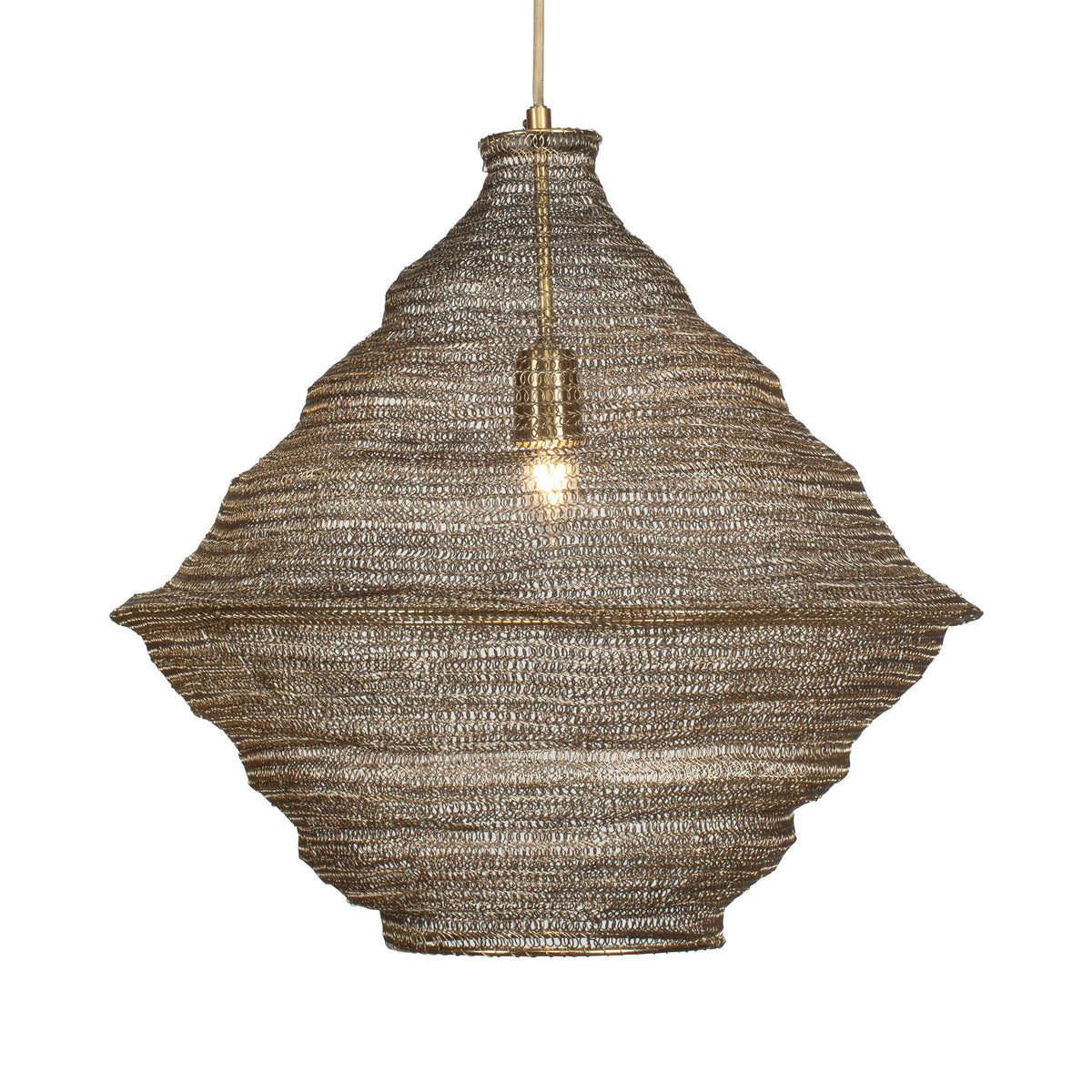 Sigh Woven Brass 1 Light Pendant