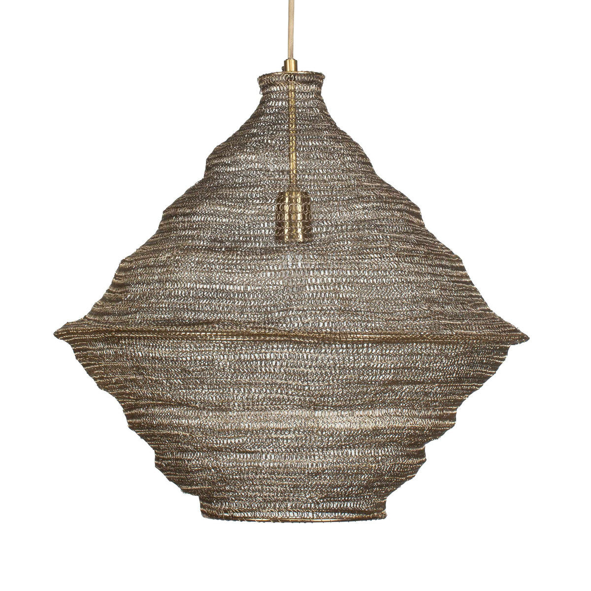 Sigh Woven Brass 1 Light Pendant
