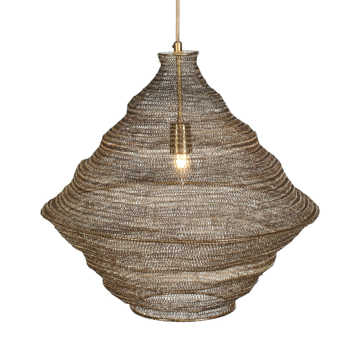 Sigh Woven Brass 1 Light Pendant