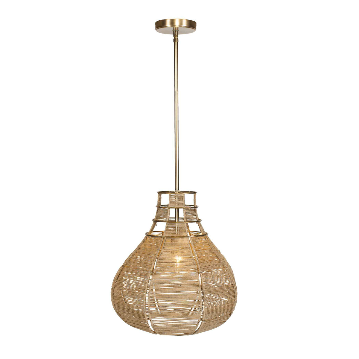 Hestia 1 Light Natural Rope Pendant
