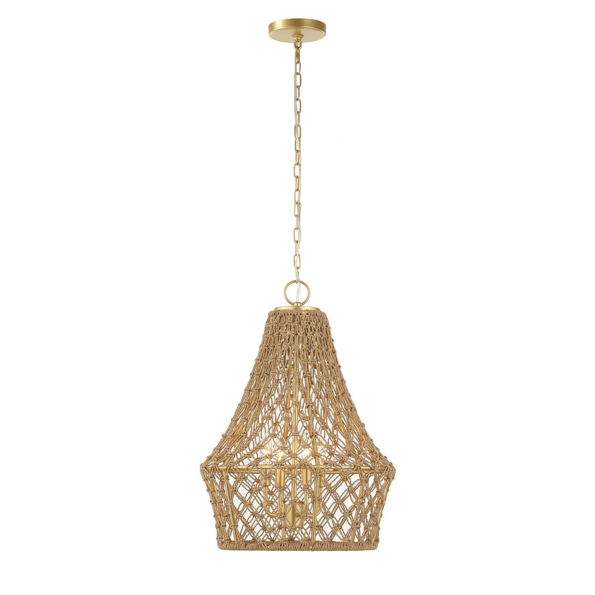 Macrame 4 Light Rope Pendant