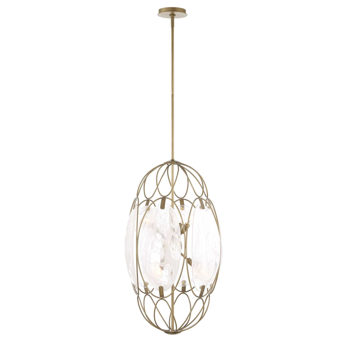Valencia 6 Light Glass Panel Pendant