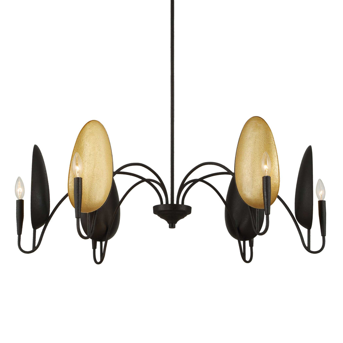 Warwick 6 Light Matte Black Chandelier