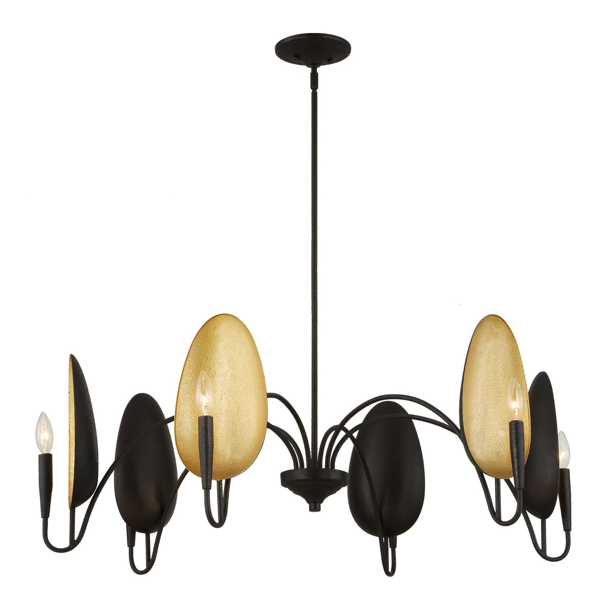 Warwick 6 Light Matte Black Chandelier