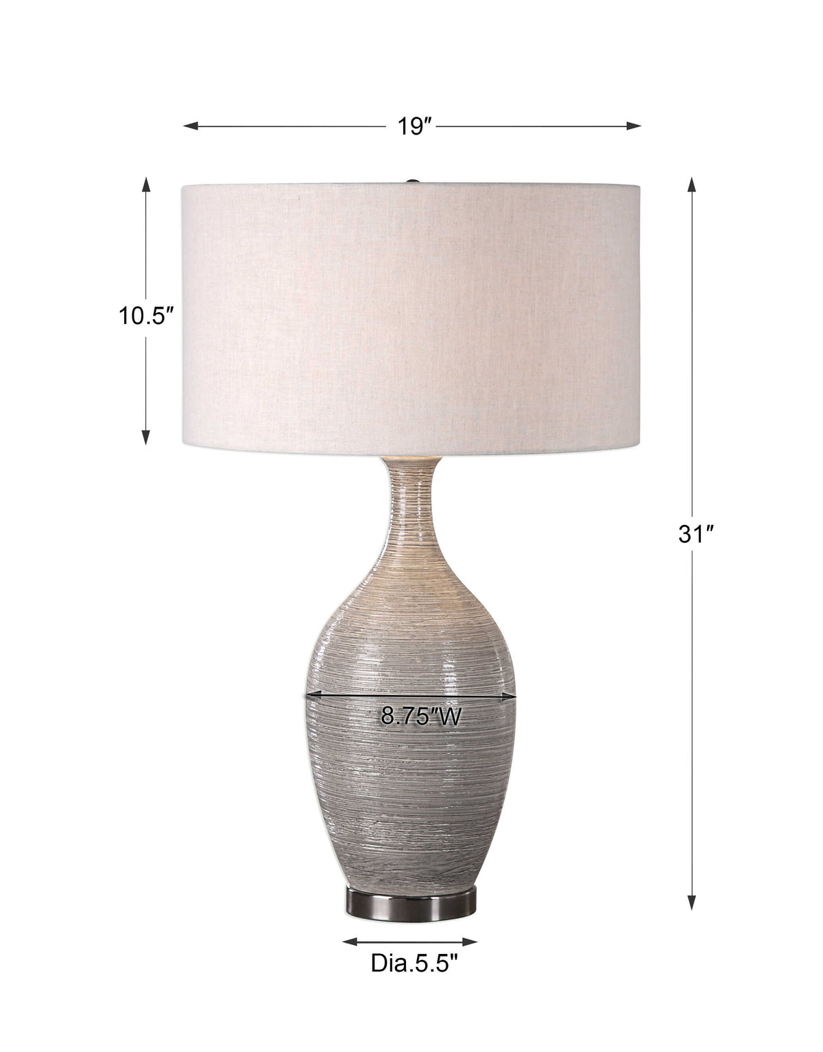 Dinah Gray Textured Table Lamp