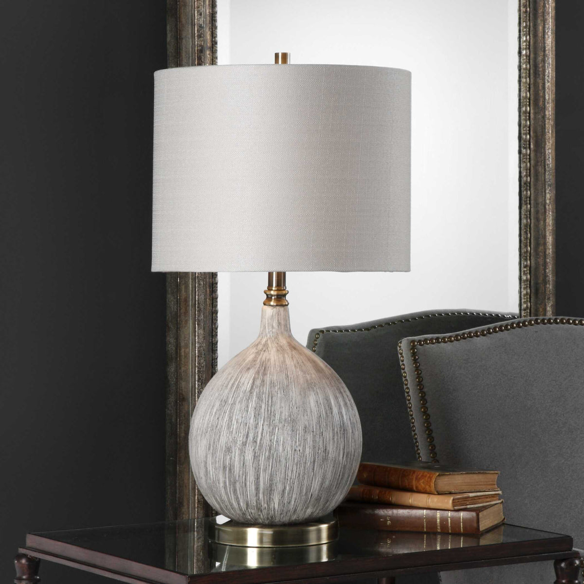Hedera Textured Ivory Table Lamp