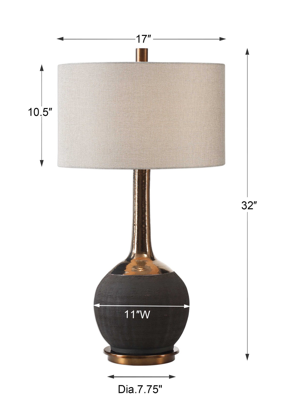 Arnav Textured Black Lamp