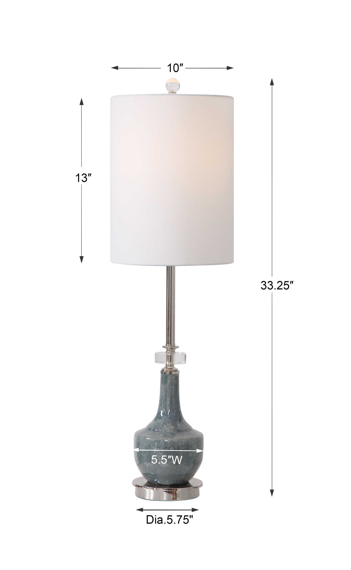 Piers Mottled Blue Buffet Lamp