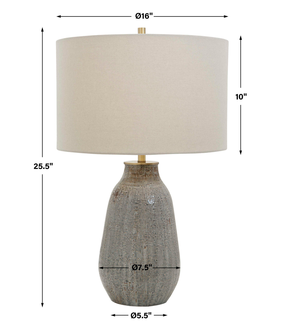 Monacan Gray Textured Table Lamp