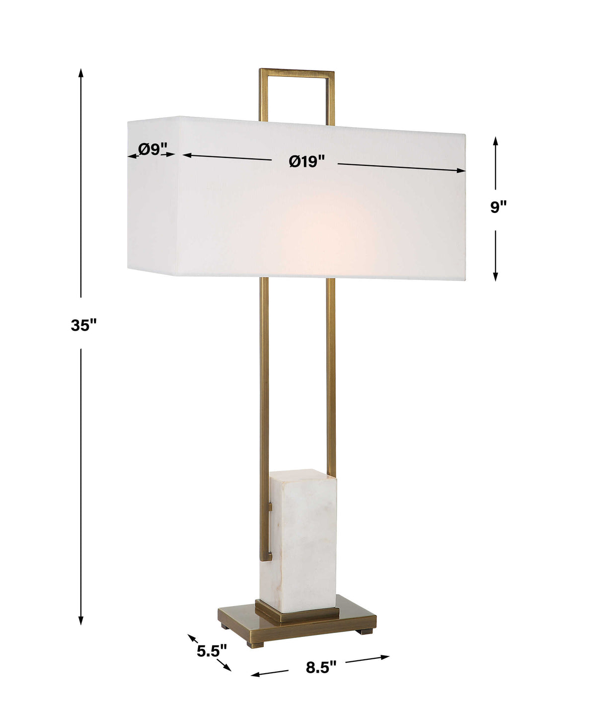 Column White Marble Table Lamp
