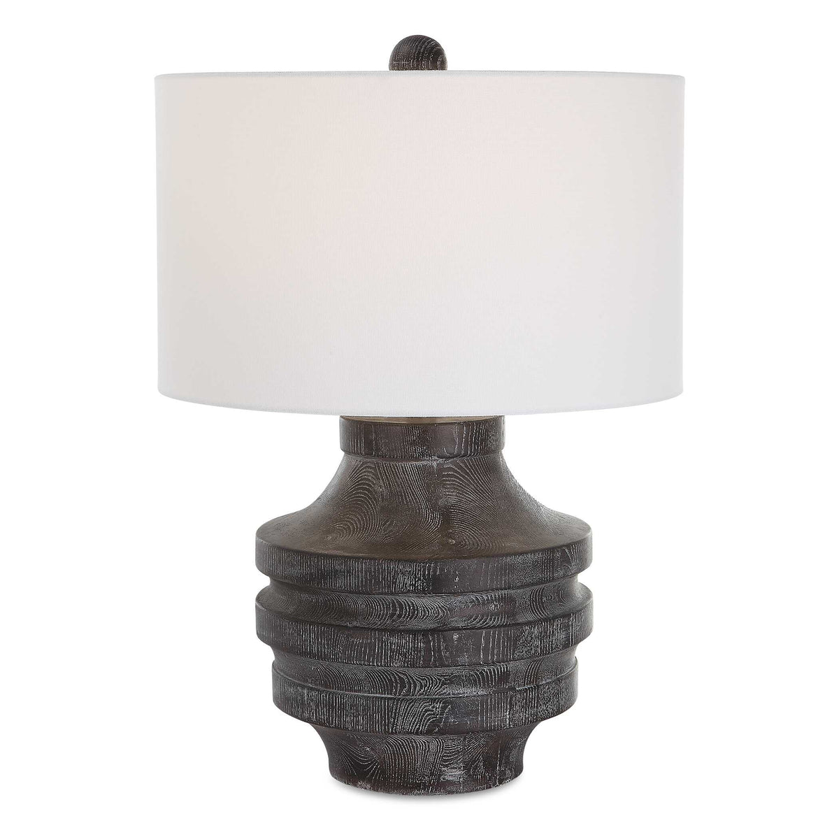 Timber Carved Wood Table Lamp