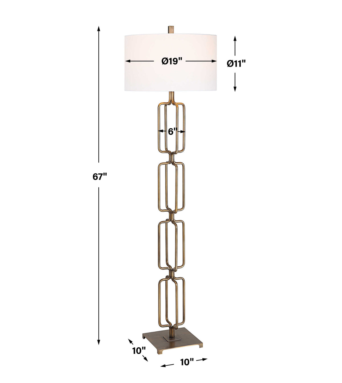 Link Brushed Gold Floor Lamp