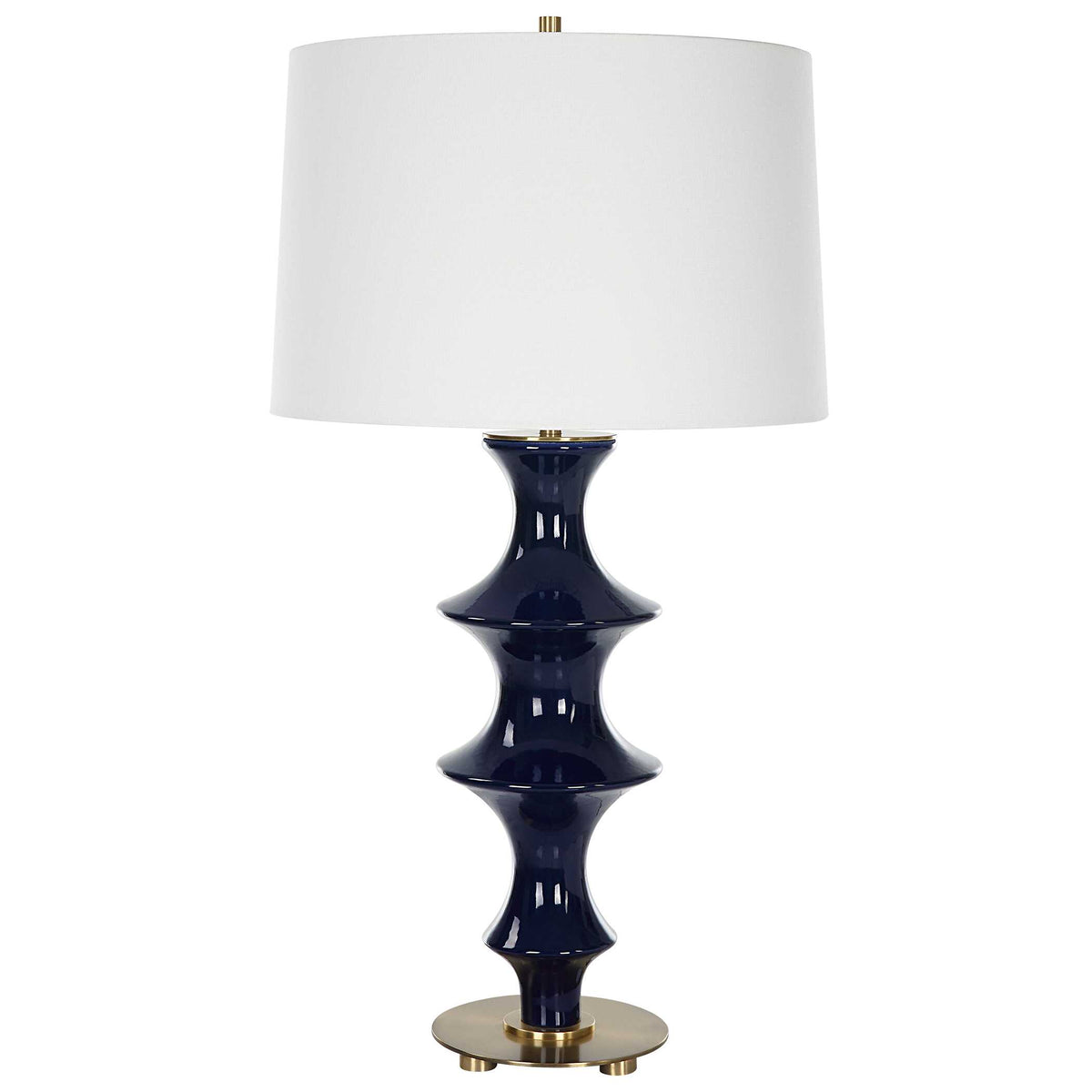 Coil Sculpted Blue Table Lamp