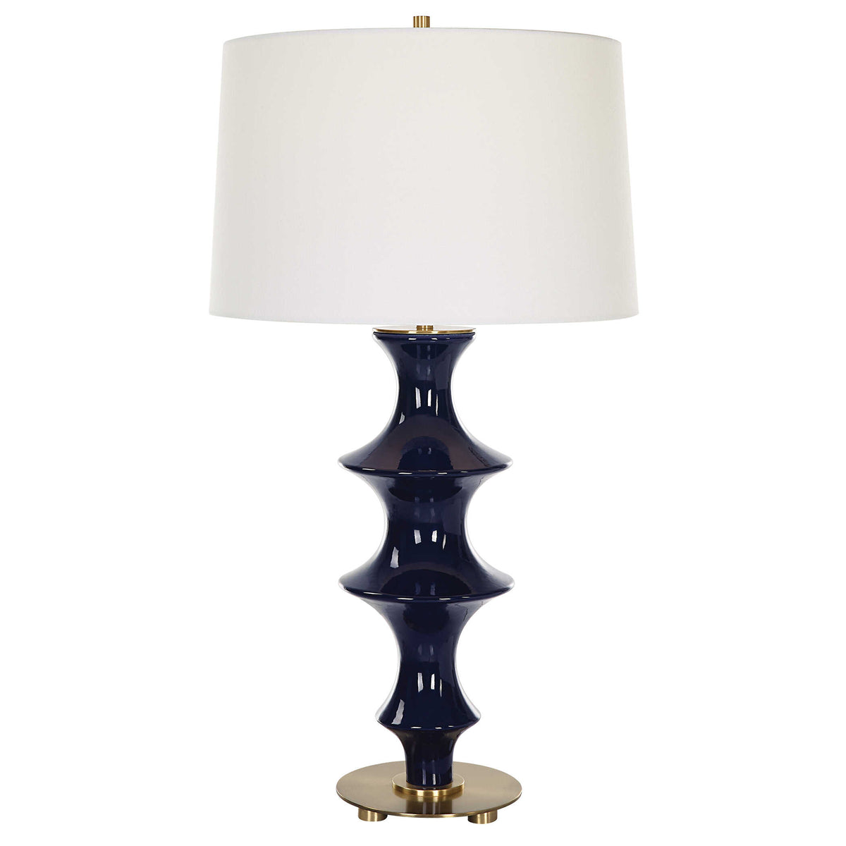 Coil Sculpted Blue Table Lamp