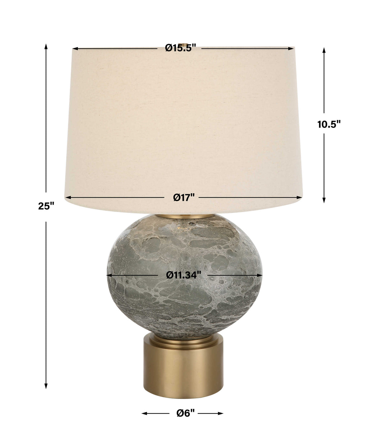 Lunia Gray Glass Table Lamp