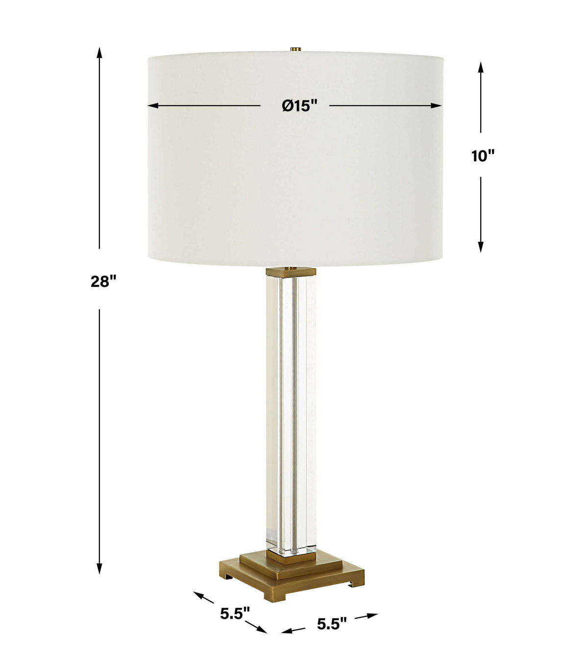 Crystal Column Table Lamp
