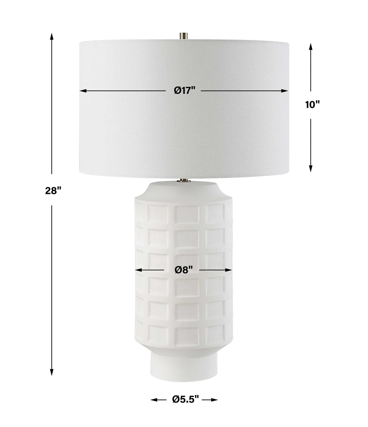 Window Pane White Table Lamp