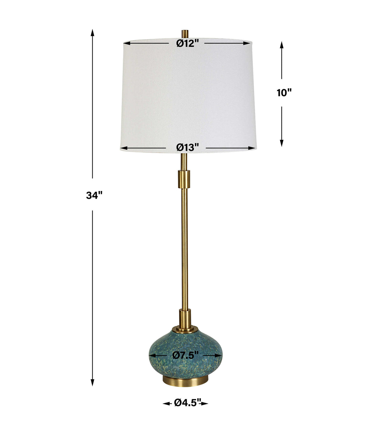 Kaimana Aged Blue Buffet Lamp