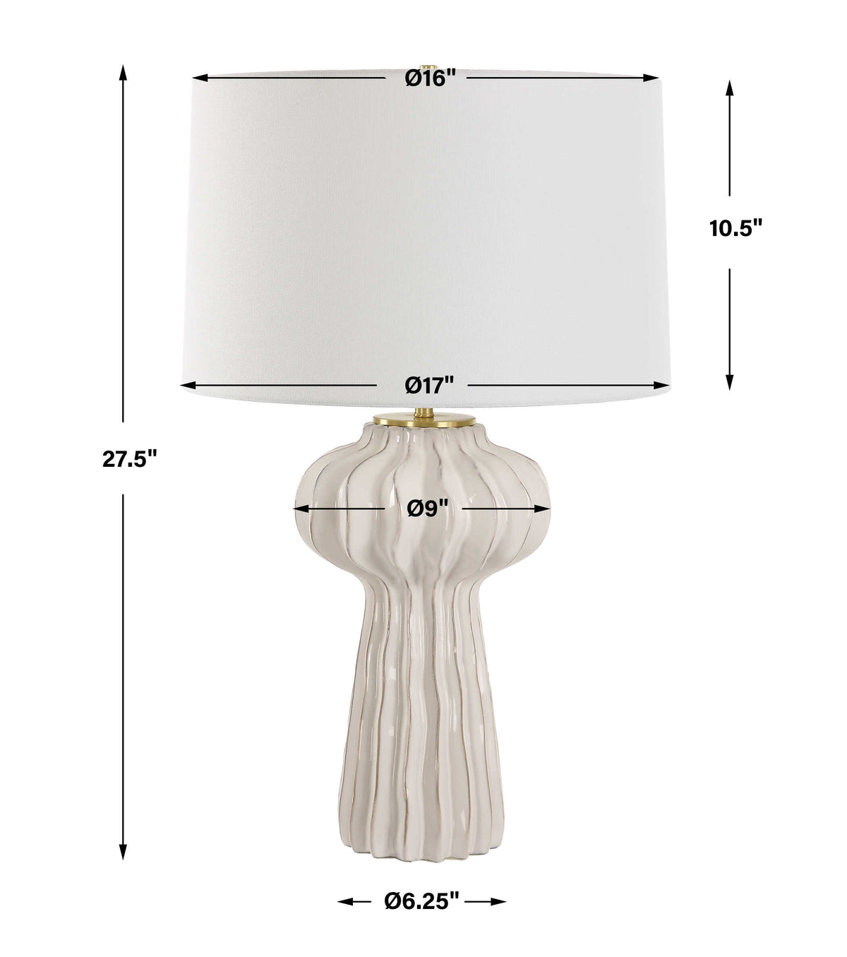 Wrenley Ridged White Table Lamp