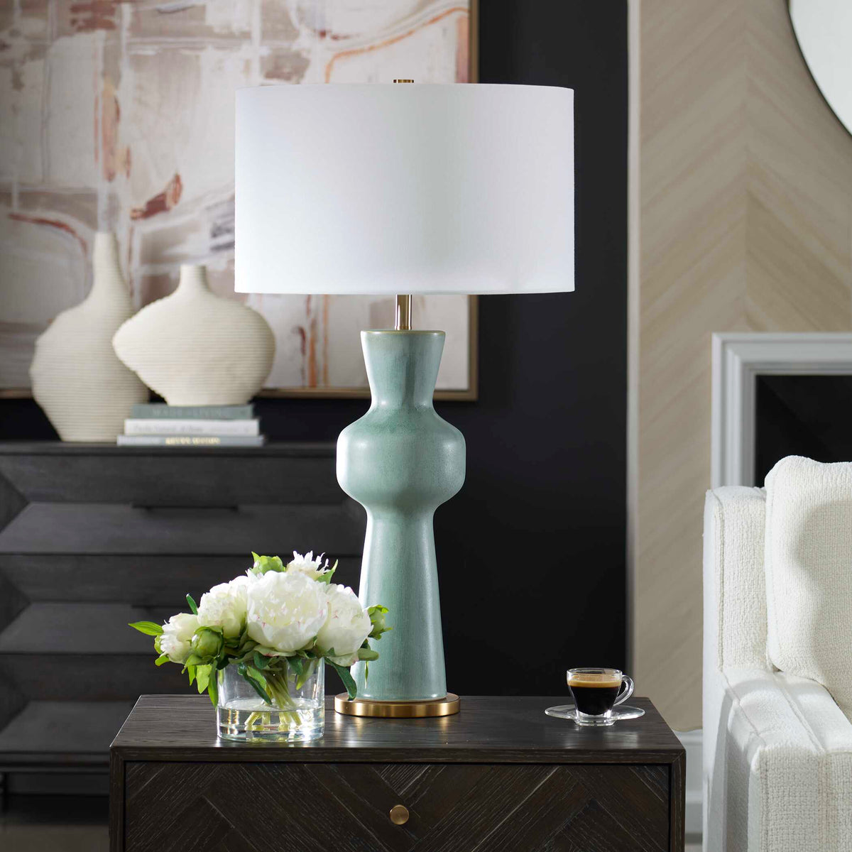 Pollard Slate Green Table Lamp