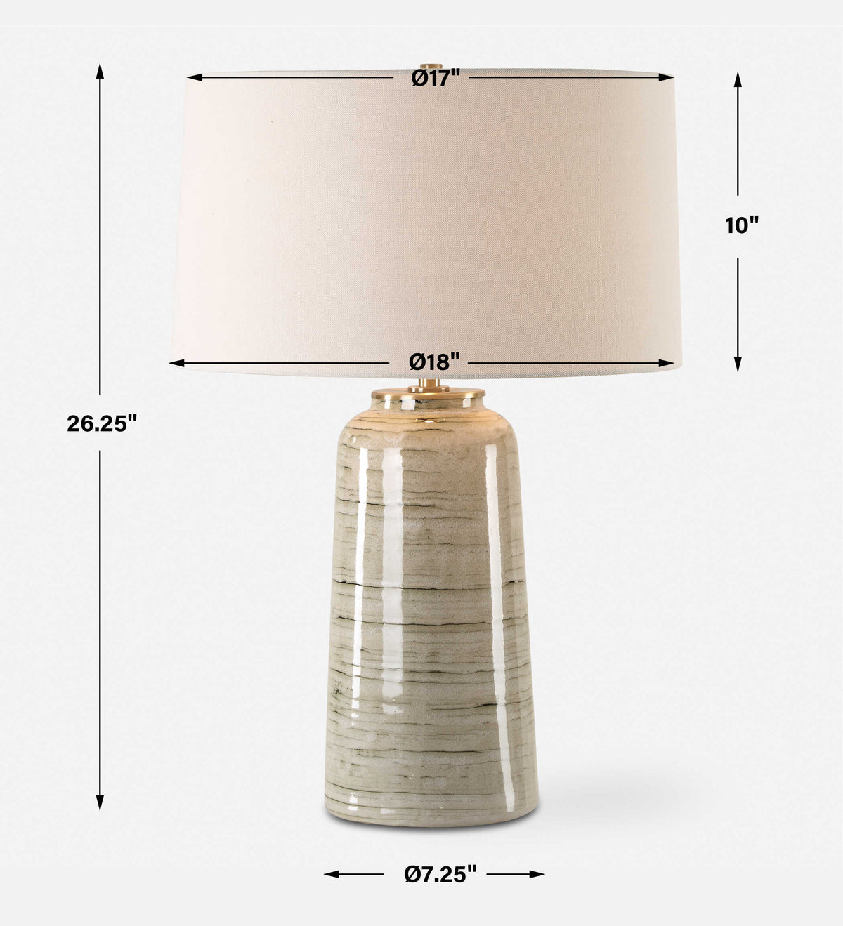 Strata Tan Glaze Table Lamp