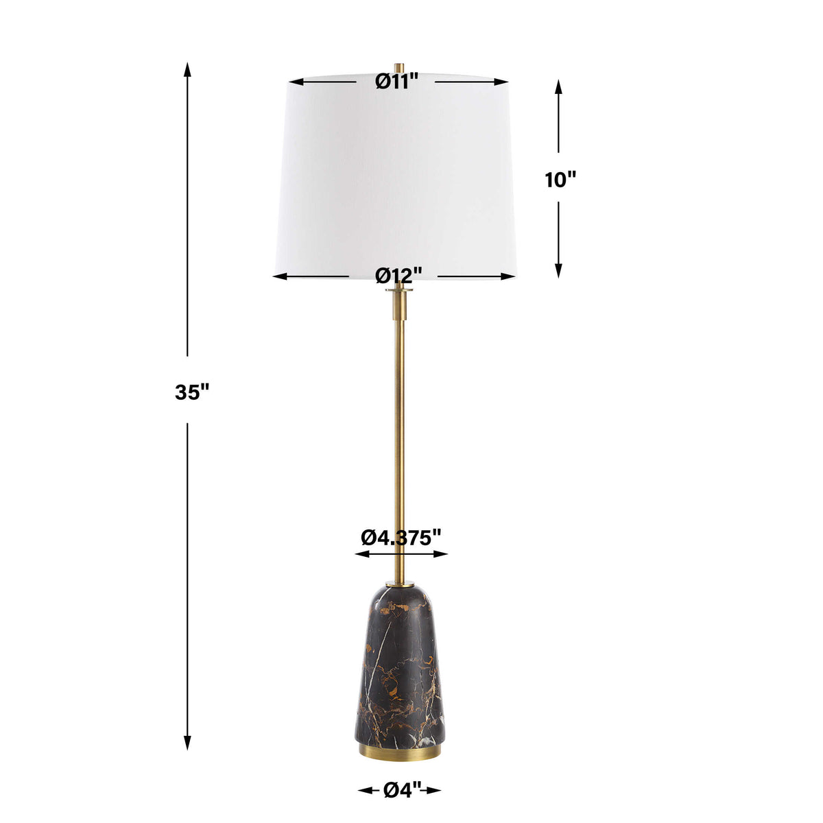 Jenson Black Marble Buffet Lamp