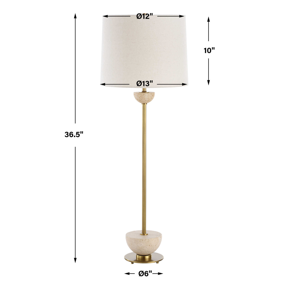 Hemisphere Brass Buffet Lamp