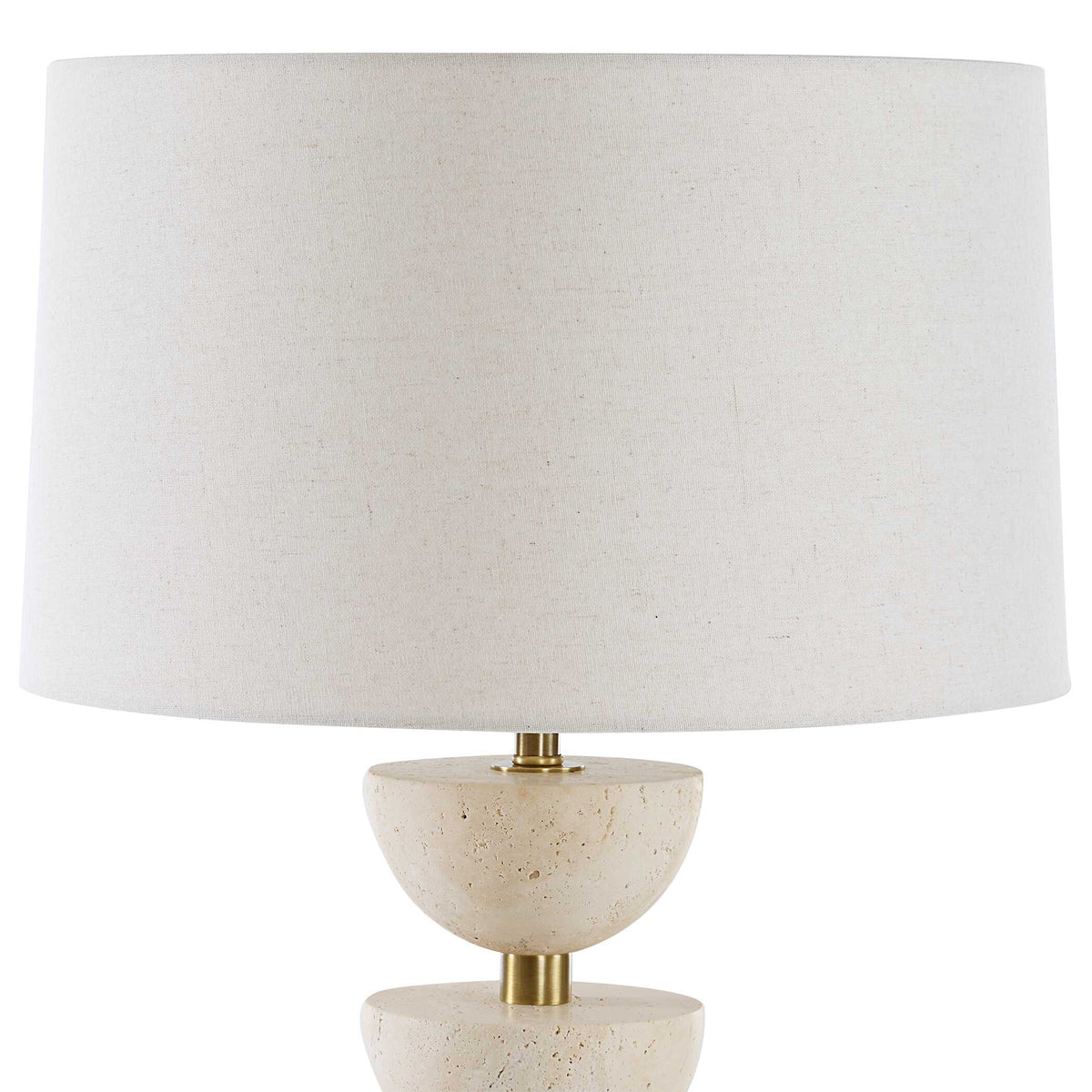 Hemisphere Travertine Table Lamp