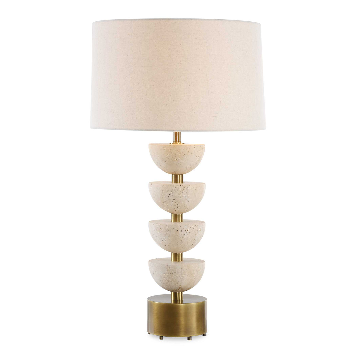 Hemisphere Travertine Table Lamp