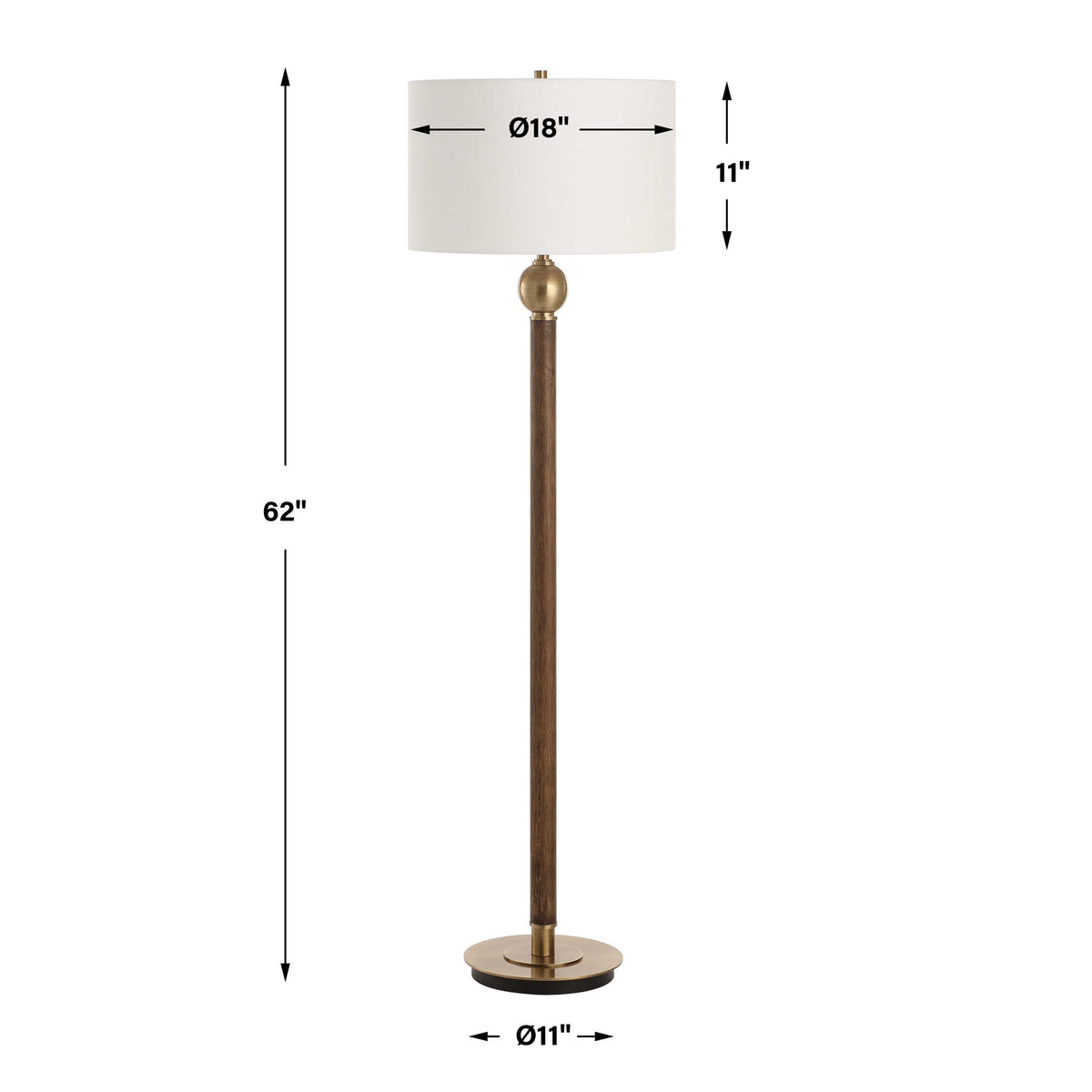Keros Dark Oak Floor Lamp