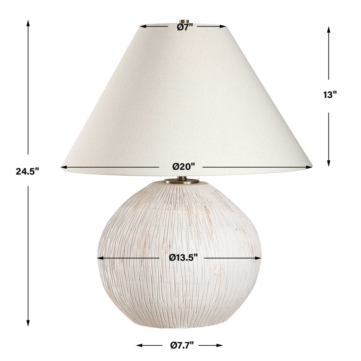 Meryl Aged White Table Lamp