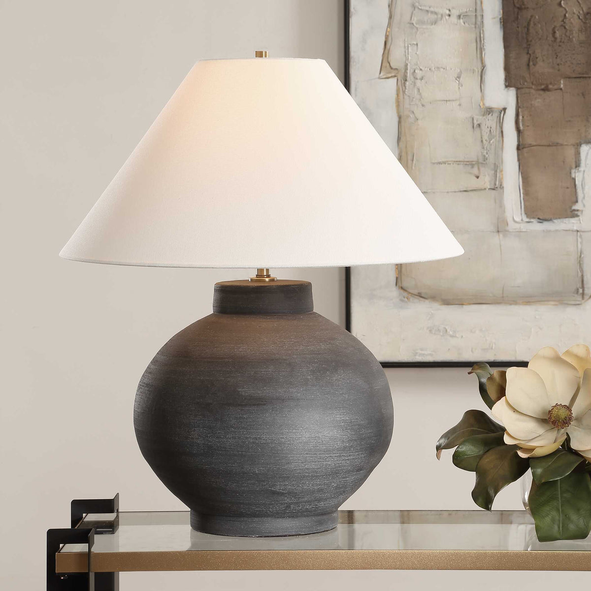 Tramore Rustic Charcoal Table Lamp