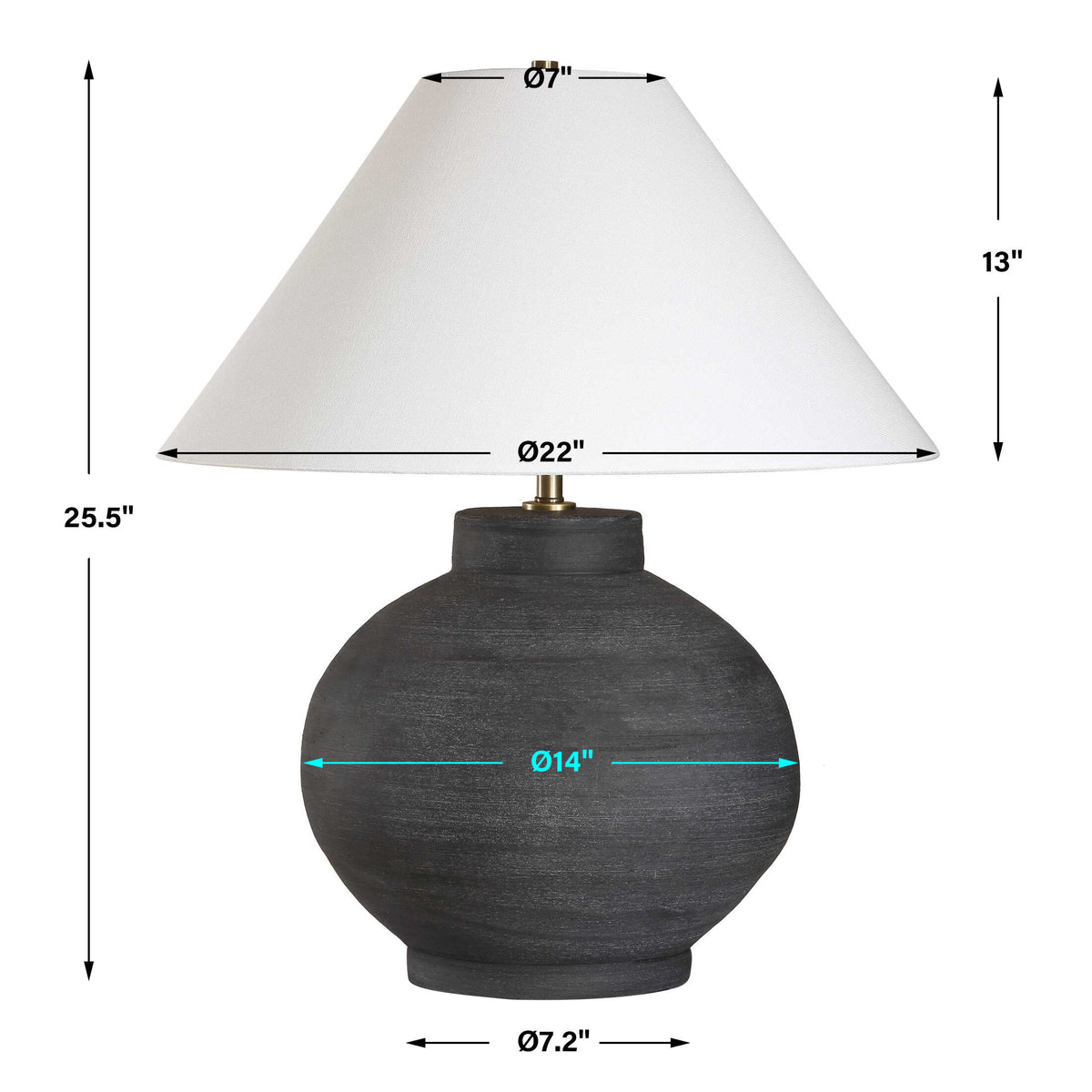 Tramore Rustic Charcoal Table Lamp