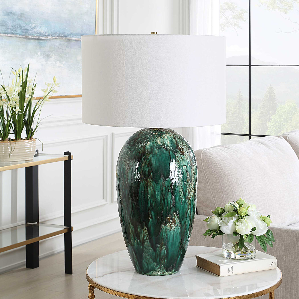 Ceralene Green Table Lamp