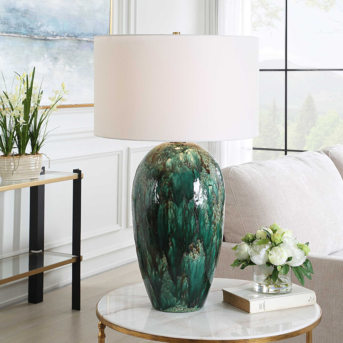 Ceralene Green Table Lamp