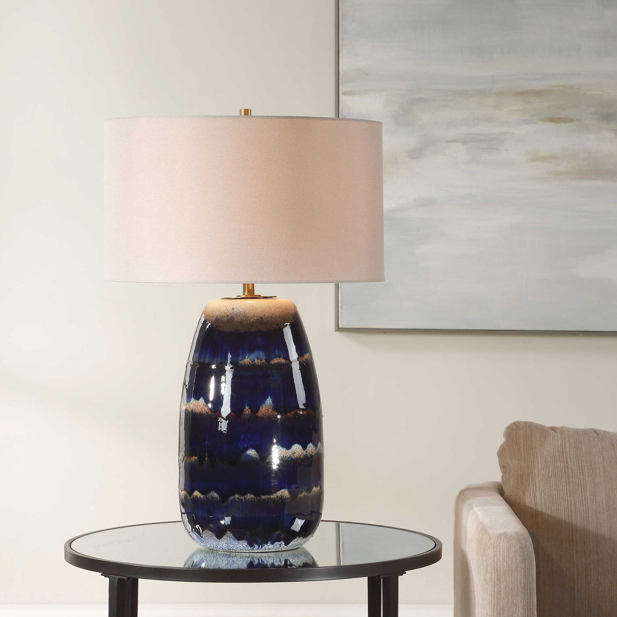 Orleans Blue Glaze Table Lamp