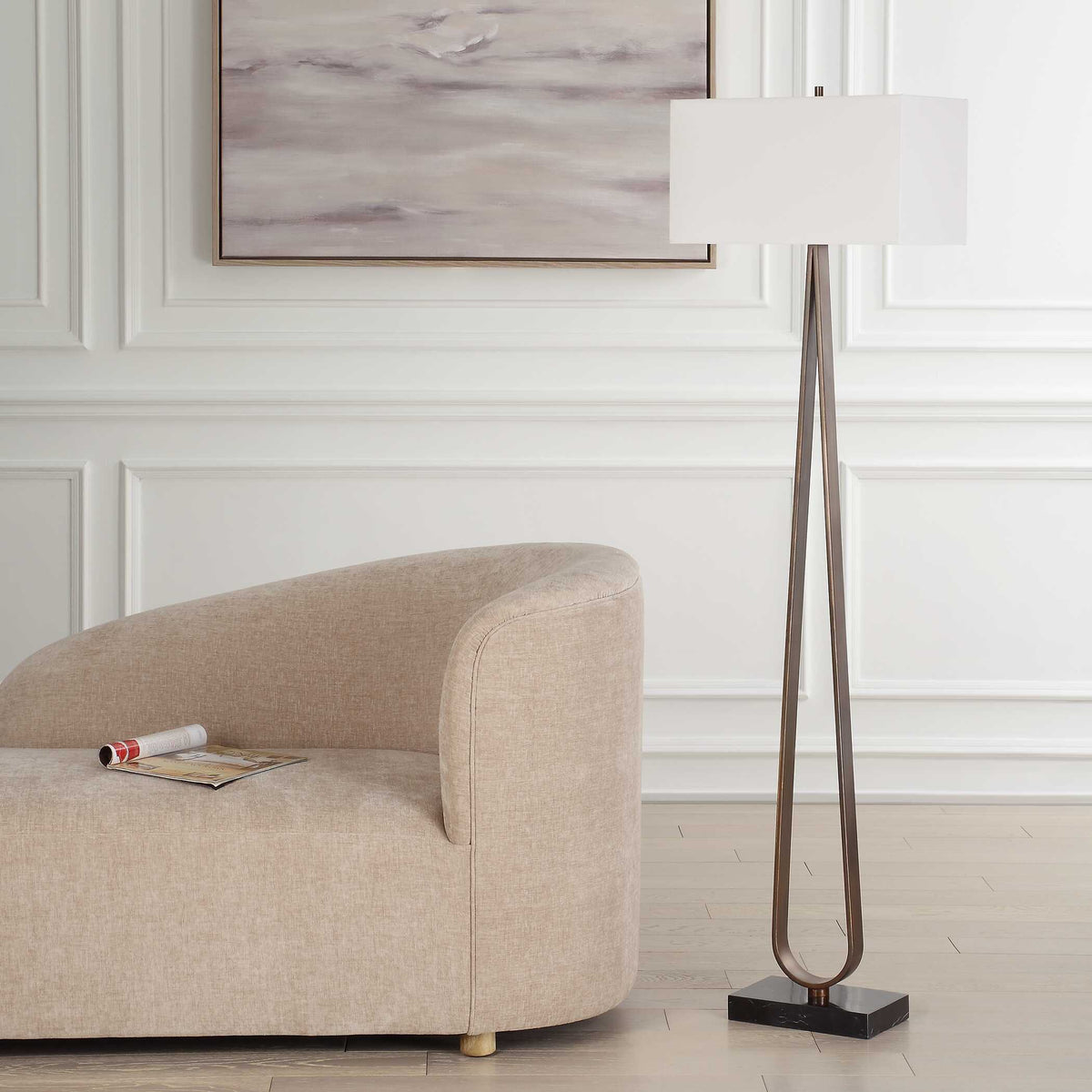 Galloway Minimalist Bronze Floor Lamp