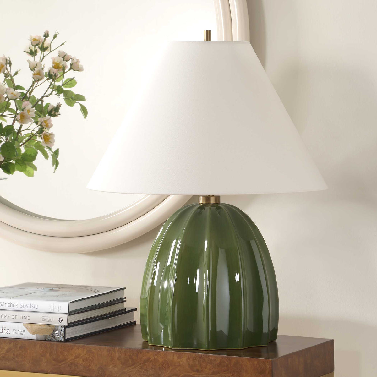Renna Moss Green Table Lamp