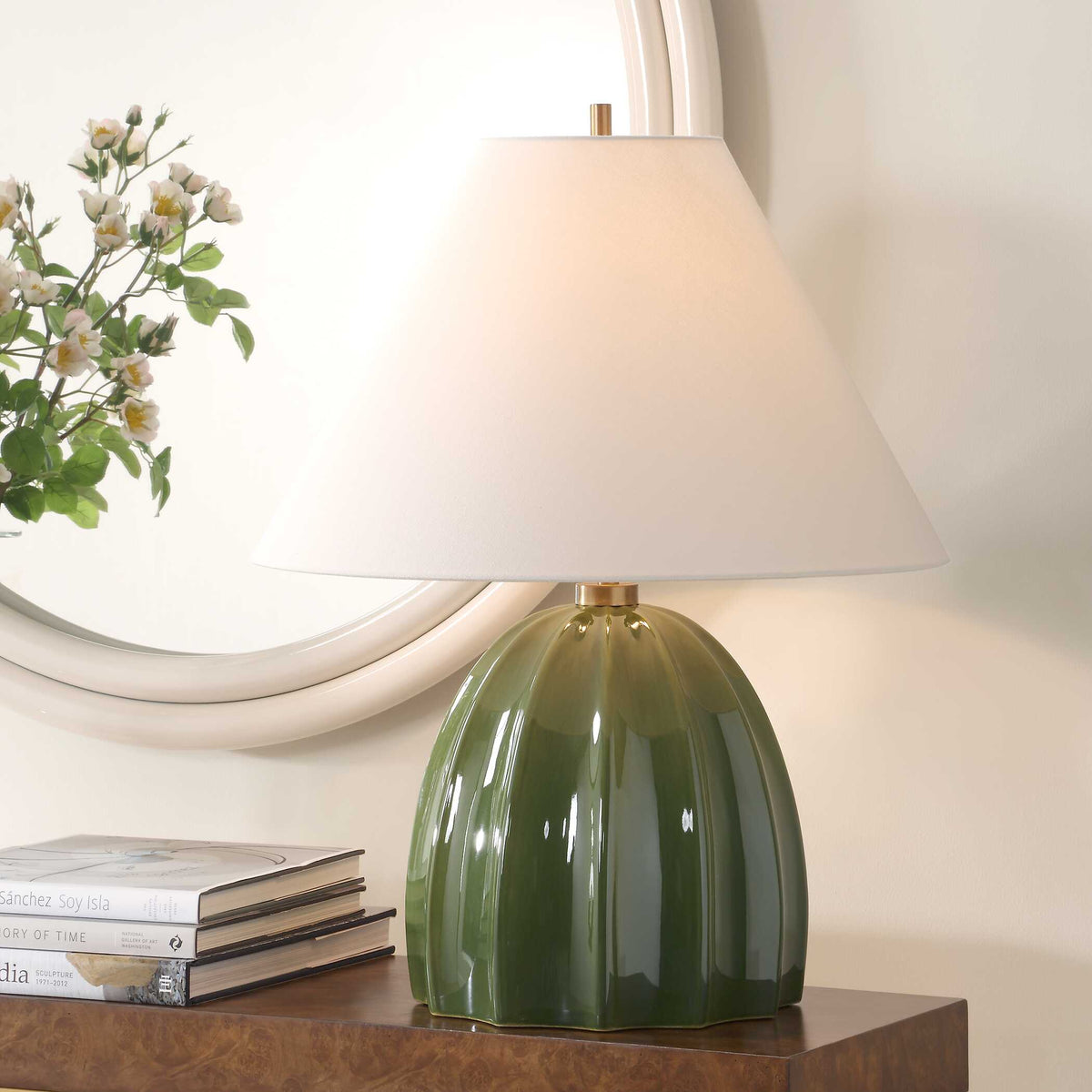 Renna Moss Green Table Lamp