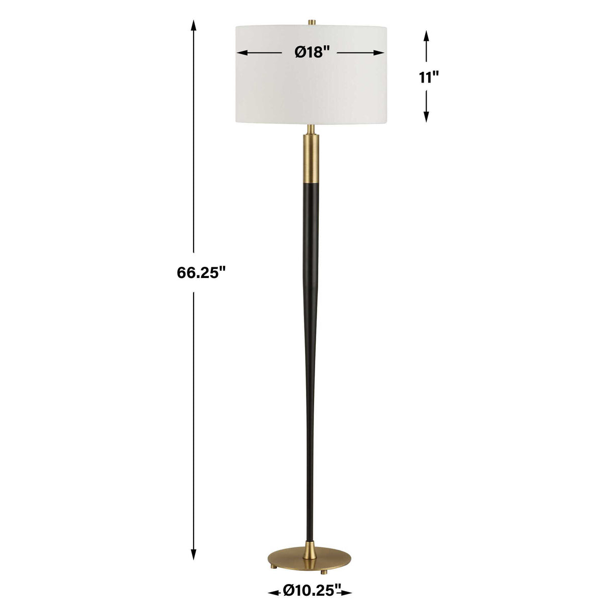 Stowe Satin Black Floor Lamp