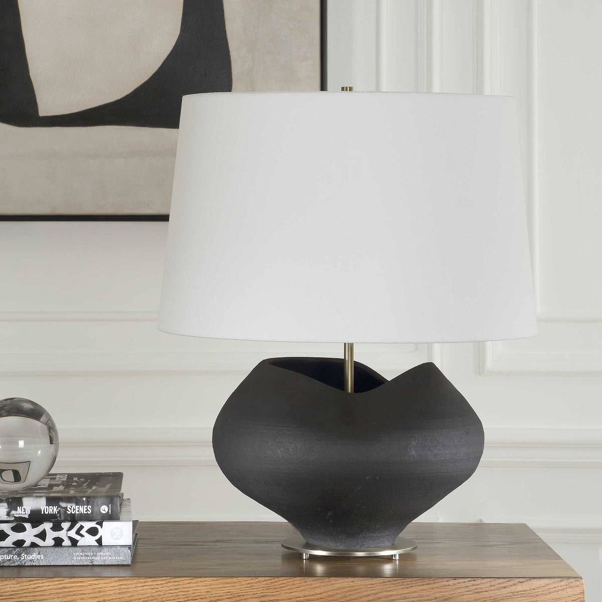 Nocturne Aged Black Table Lamp