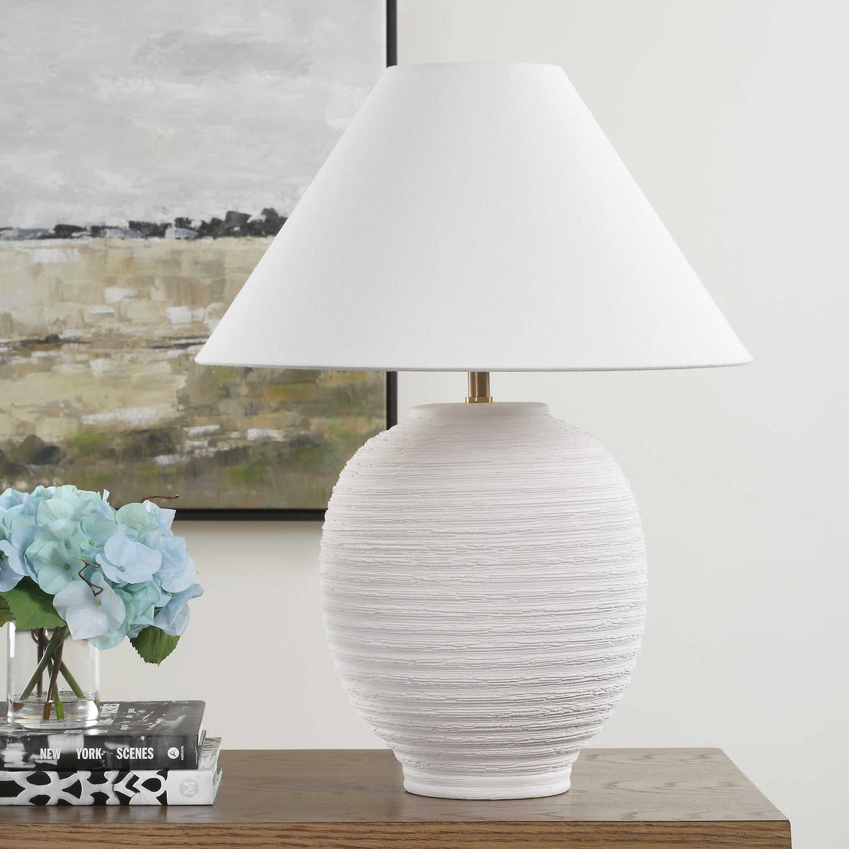 Rocio Ceramic White Table Lamp