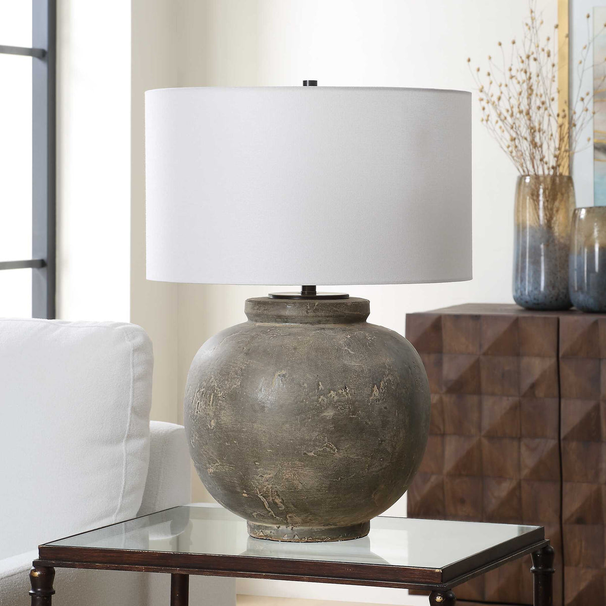 Rock Of Ages Rust Brown Table Lamp
