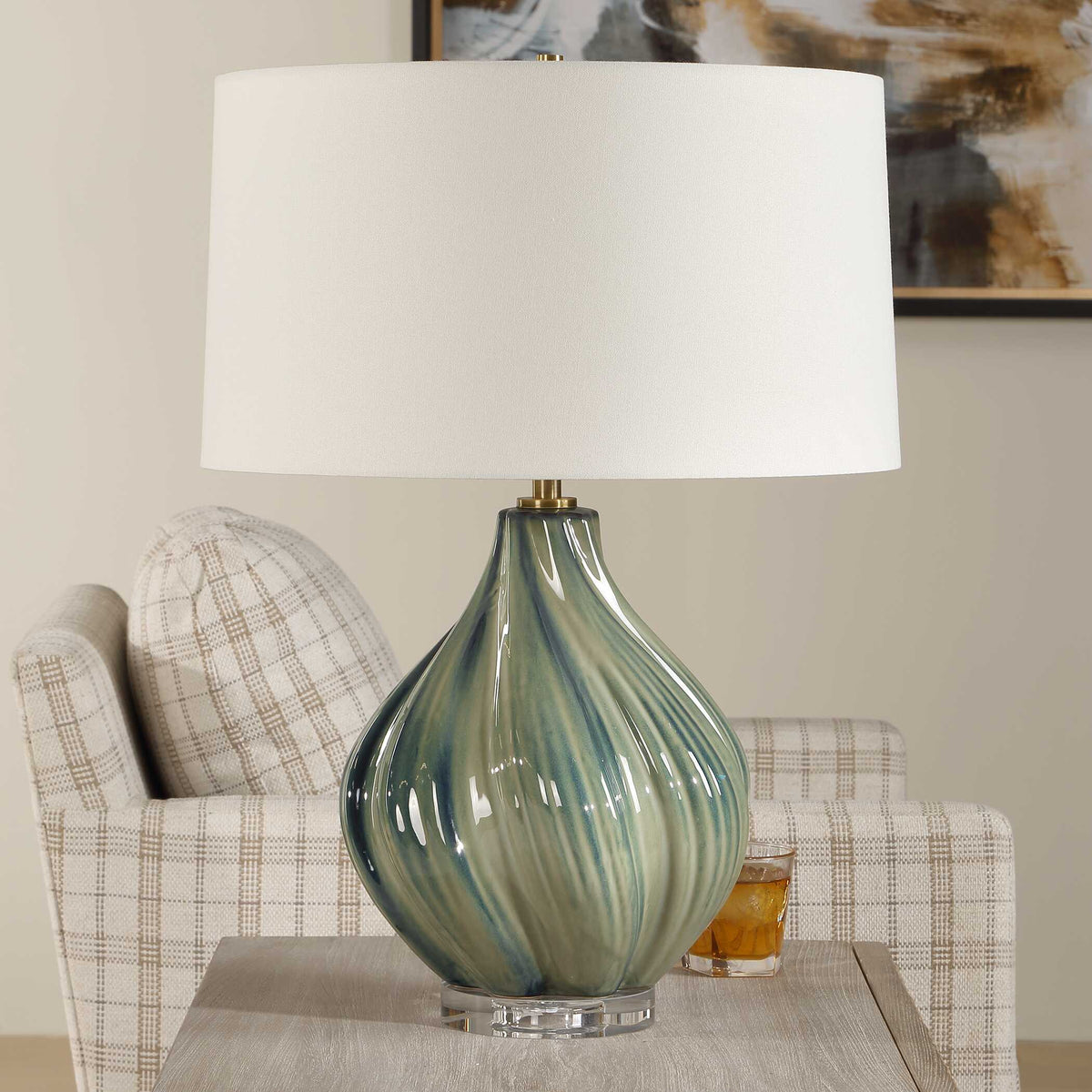 Tausha Green Table Lamp