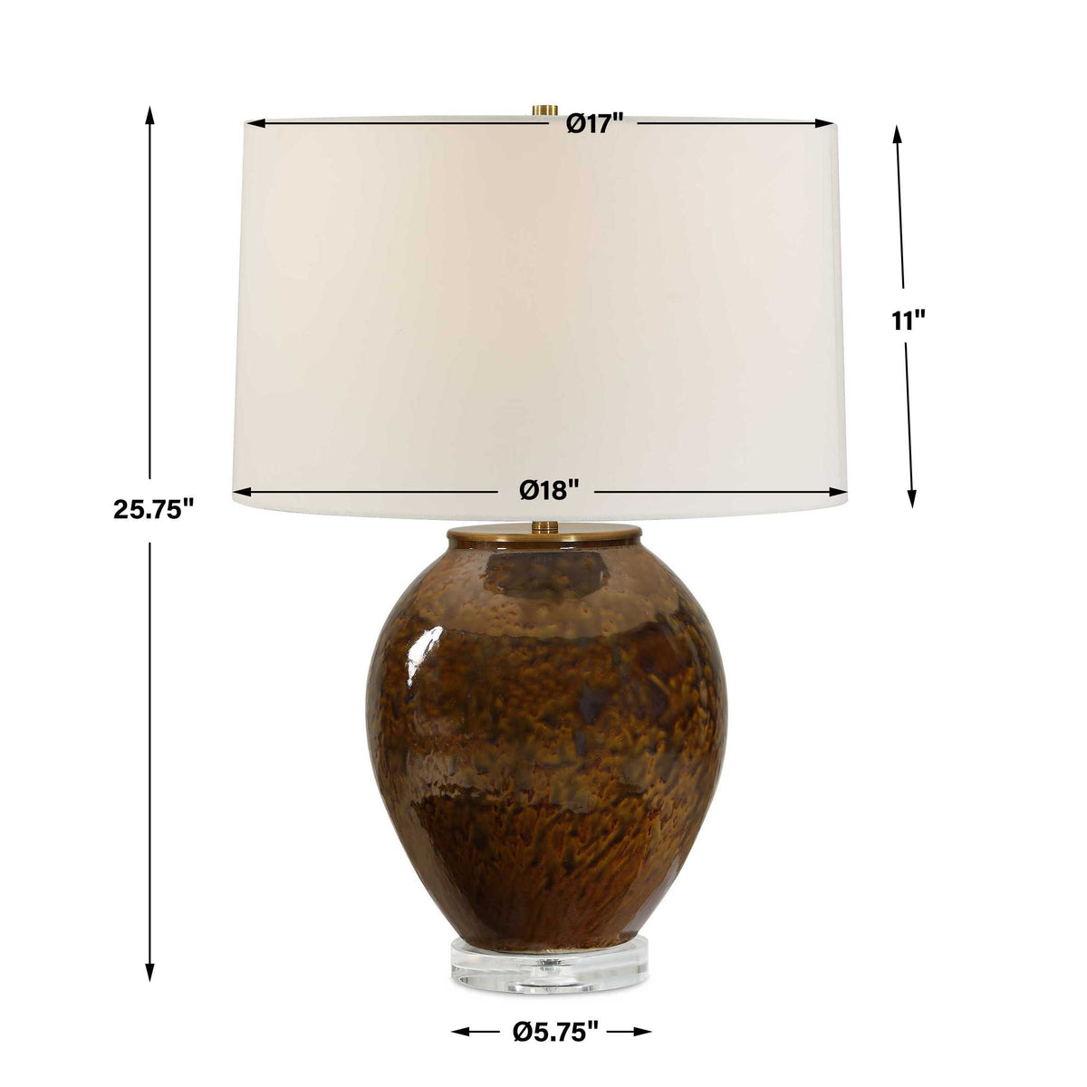 Rye Glazed Brown Table Lamp