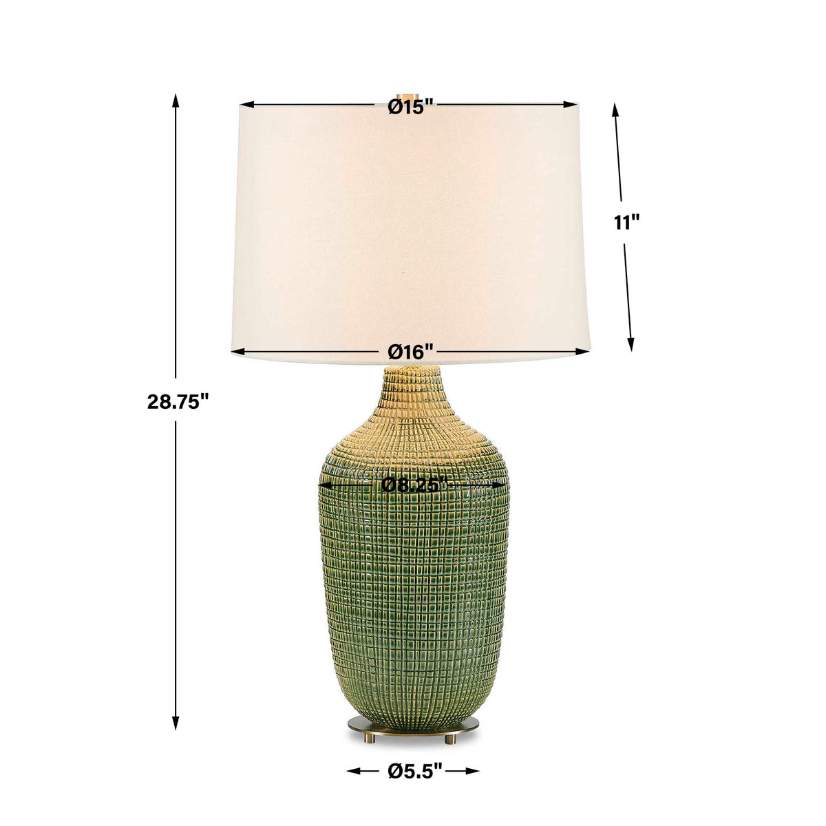 Dulcich Green Grid Table Lamp