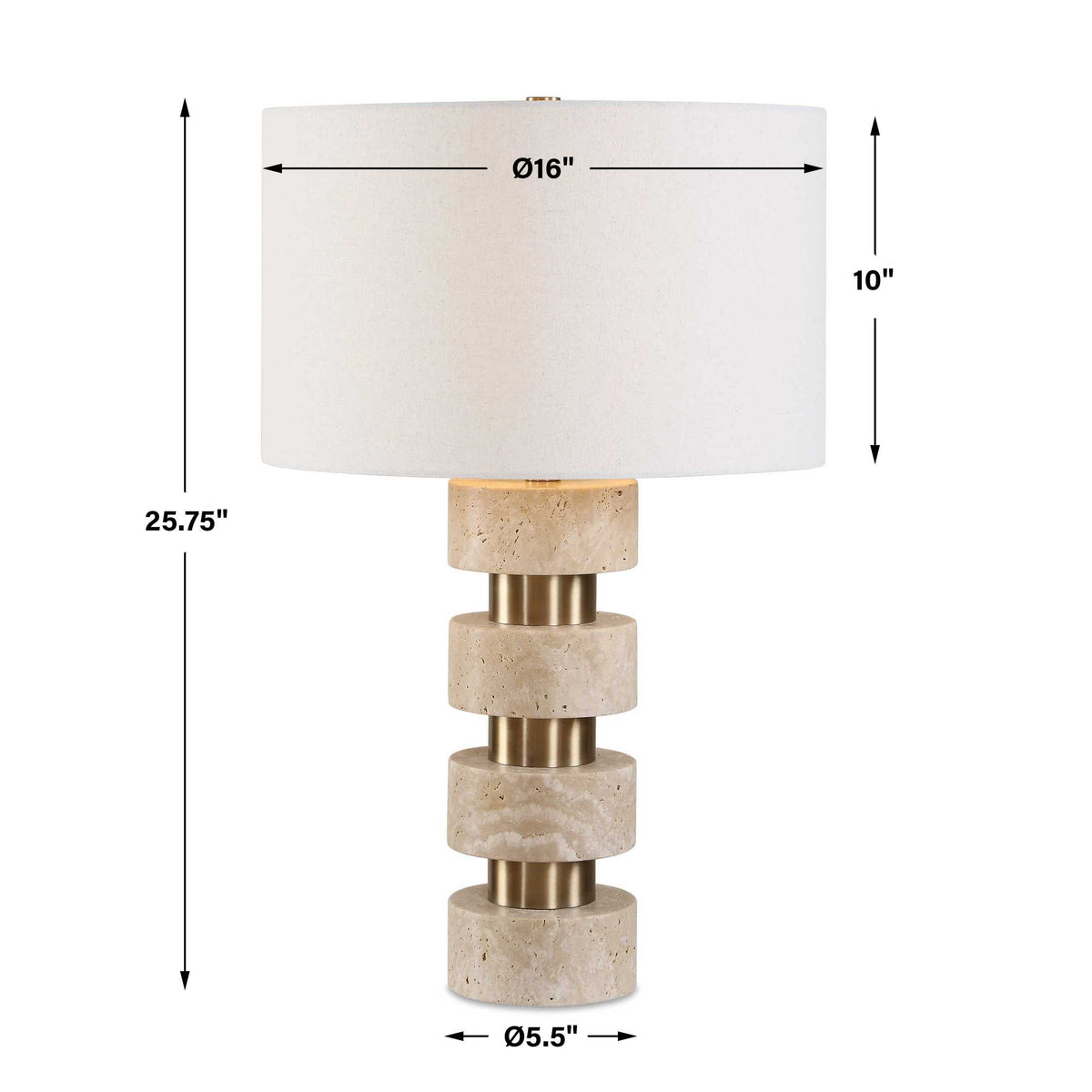 Makani Travertine Table Lamp